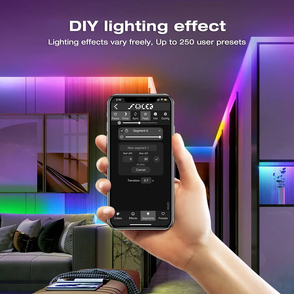 GLEDOPTO WLED Addressable RGB IC LED Strip Controller Smart App Control 800 ICs Home Tech LED Multi Dream Lighting Colorful ESP
