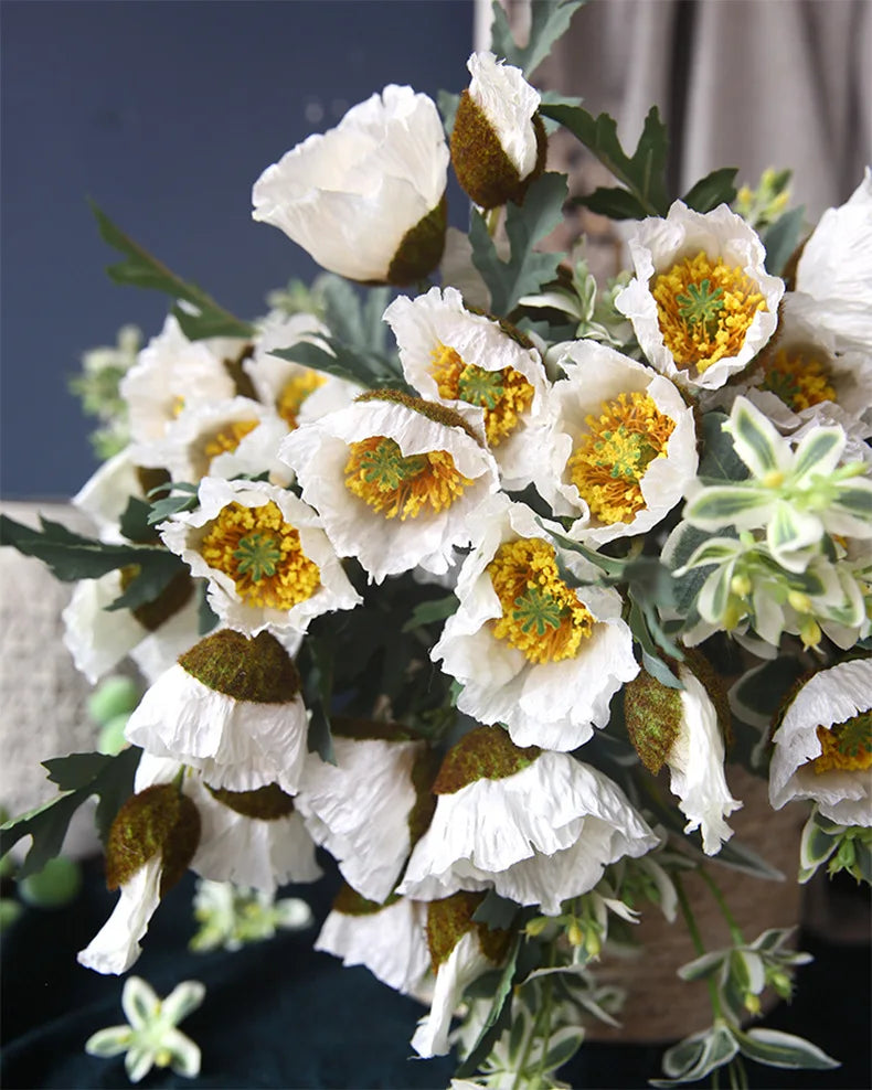 4Head Artificial Poppy Flower Wedding Home Decoration 46cm Flowers Home Decoration Hotel Homestay Home Decoration