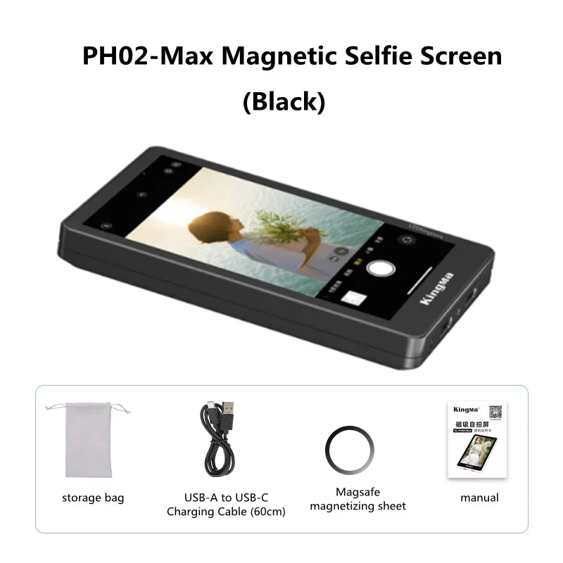 KingMa PH01 PH02 Monitor Screen for using phone rear camera for Smartphone Selfie Vlog Video Recording Live Stream