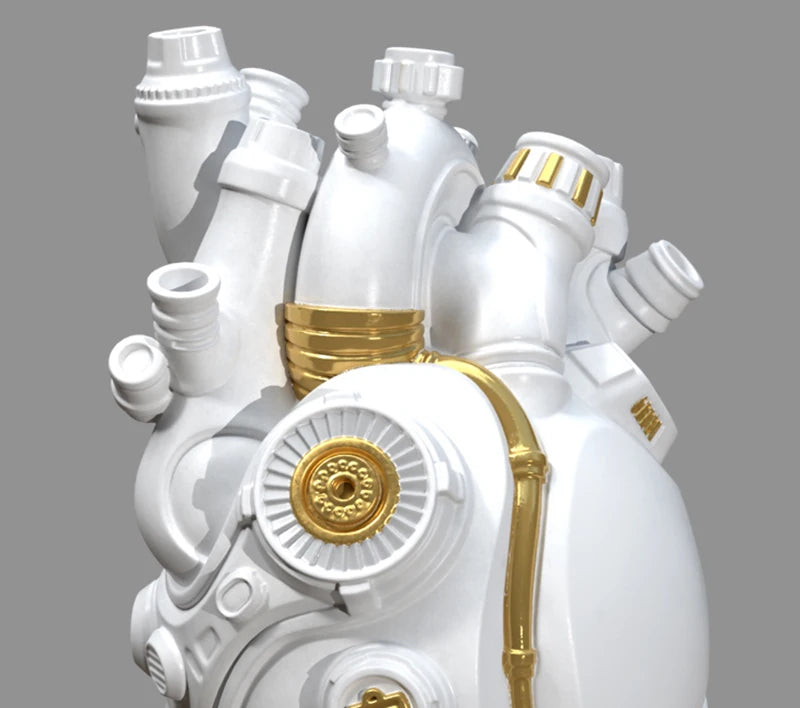 Home Decor Mechanical Heart Cardiac Vase Home Desktop Decoration Crafts Resin Home Flower Arrangement Decoration Ornaments