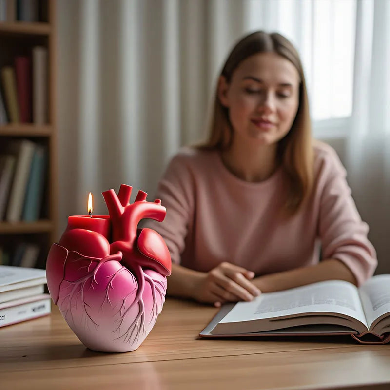 Heart Shaped Flowerpot Silicone Mold Heart Candle Cup Plaster Vase Mold Creative Heart-Shaped Sculpture Concrete Mould Home Deco