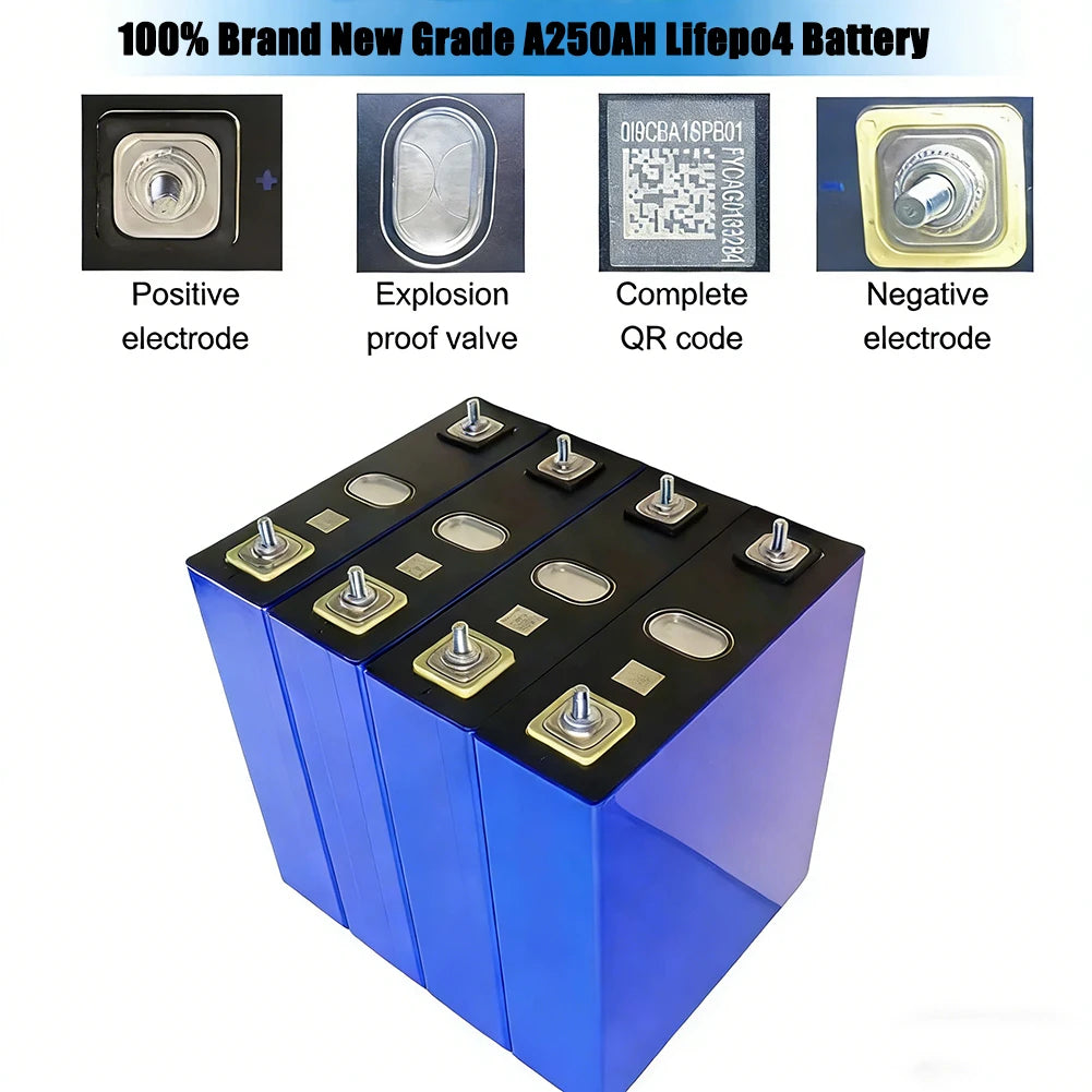 3.2V 105AH 230AH 250AH 280AH 304K 314AH 680AH EVE LifePO4 Battery Grade A Rechargeable DIY 12V 24V 48V for RV EV Home Energy