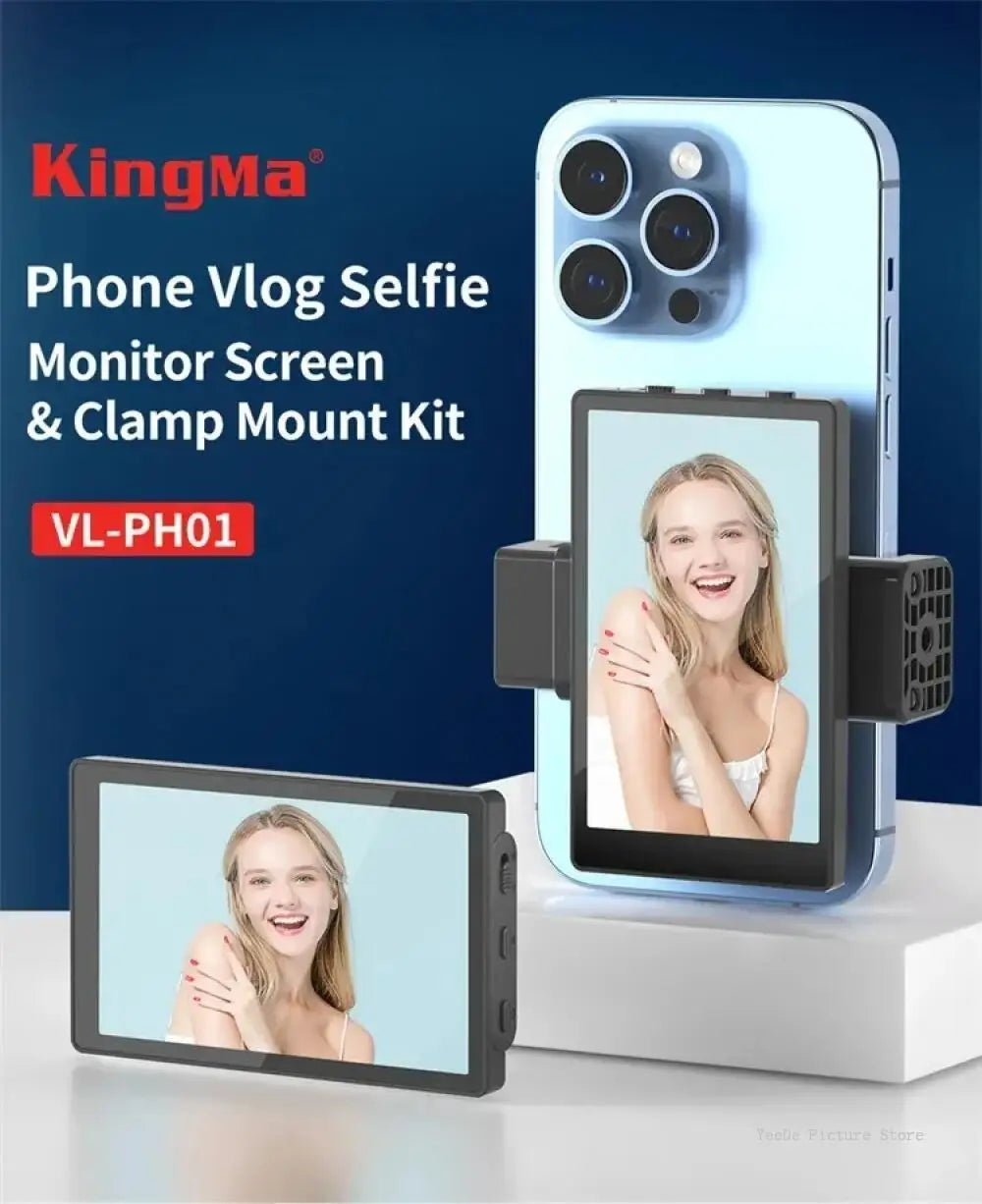 KingMa PH01 PH02 Monitor Screen for using phone rear camera for Smartphone Selfie Vlog Video Recording Live Stream