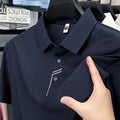 Men's Seamless Tech Polo Shirt - 4-Hole Button, 180g UV Sun Protection, 7A Antibacterial Business Leisure High-End Tops