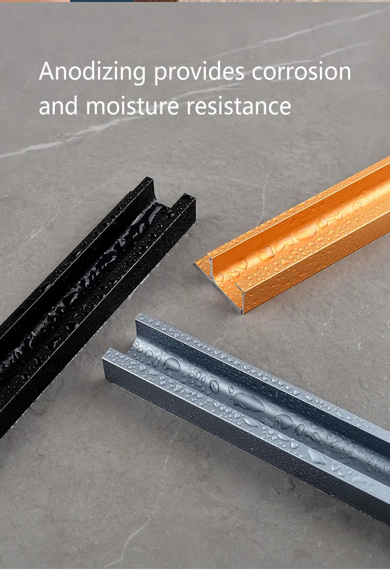 Concealed Edge Banding Kitchen Cabinet Door Recessed Handles Drawers Finger Pulls With 18mm Wood Boards G-Shape Groove-Free