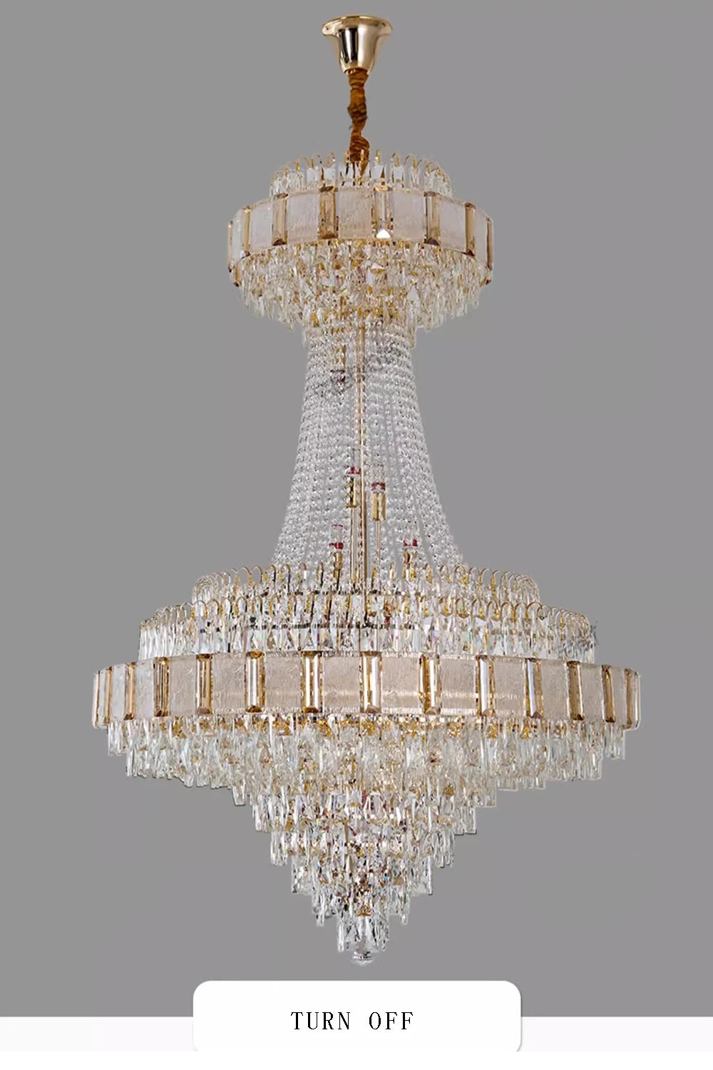 Cristal Lustres for Staircase Villa Duplex Chandelier Crystal Luxury Large Gold Nordic Home Decoration Led High-end Hanging Lamp