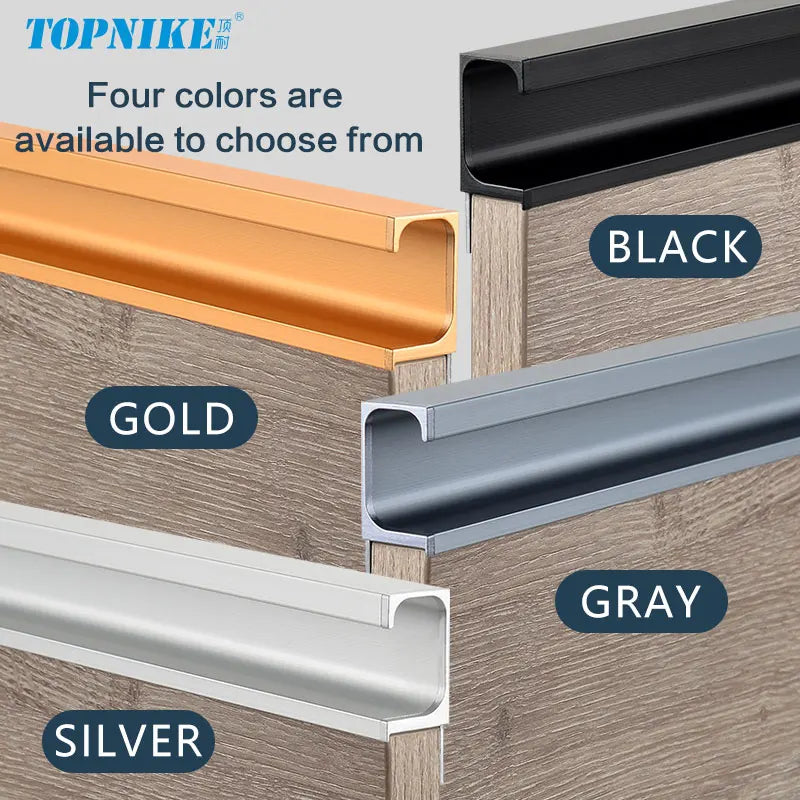 Concealed Edge Banding Kitchen Cabinet Door Recessed Handles Drawers Finger Pulls With 18mm Wood Boards G-Shape Groove-Free