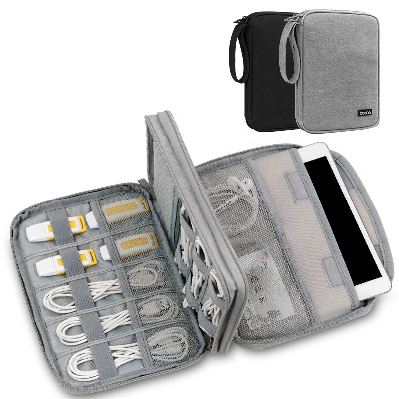 Electronics Protective Storage Bags for Cable Organizer Bag Handheld Tech Pouch for Tablet Phones & Power Banks Organizador Case