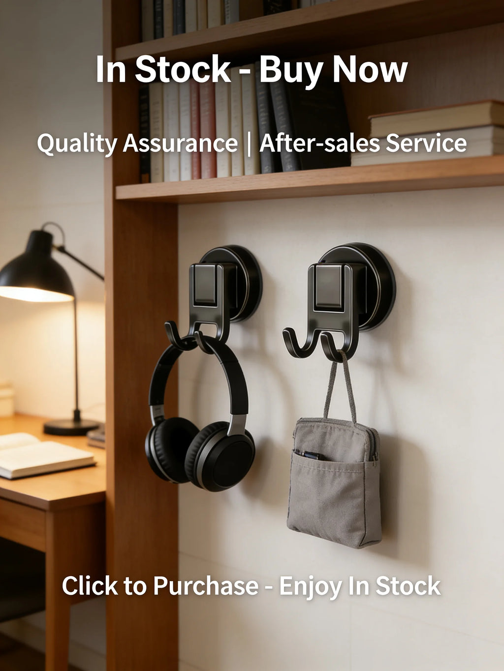 Suction Cup Double Hooks Carbon Steel No Drill Wall Hooks for Bathroom Kitchen Entryway Organizer for Home Office