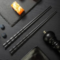 1 pair Japan Sushi Chopsticks Set Alloy Chopsticks Pointed Black High Temperature Resistant Cutlery Kitchen Accessories