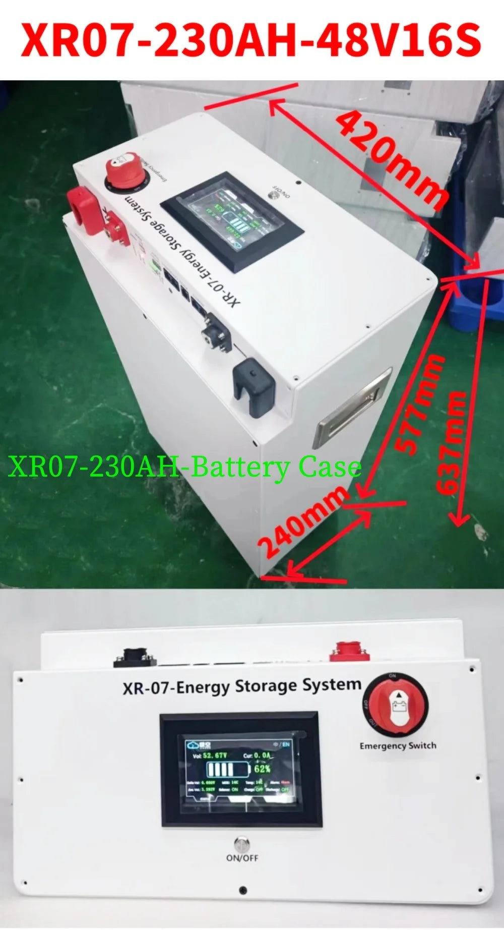 XR08-48V280AH 16S48V Solar Home Energy Storage LiFePO4 Battery bank/Case/Box DIY Kit for JK-BMS-3.2LCD EVE CATL 280AH 302AH