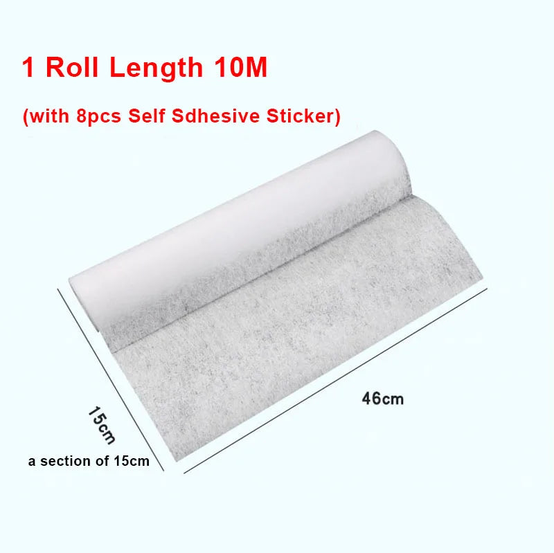 5/10M Disposable Hood Oil Filter Paper Non-woven Cooker Hood Extractor Fan Filter Kitchen Hood Grease Anti Oil Cotton