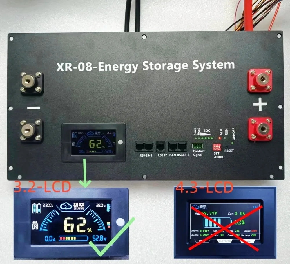 XR08-48V280AH 16S48V Solar Home Energy Storage LiFePO4 Battery bank/Case/Box DIY Kit for JK-BMS-3.2LCD EVE CATL 280AH 302AH