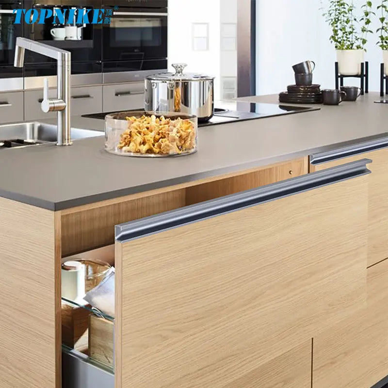 Concealed Edge Banding Kitchen Cabinet Door Recessed Handles Drawers Finger Pulls With 18mm Wood Boards G-Shape Groove-Free