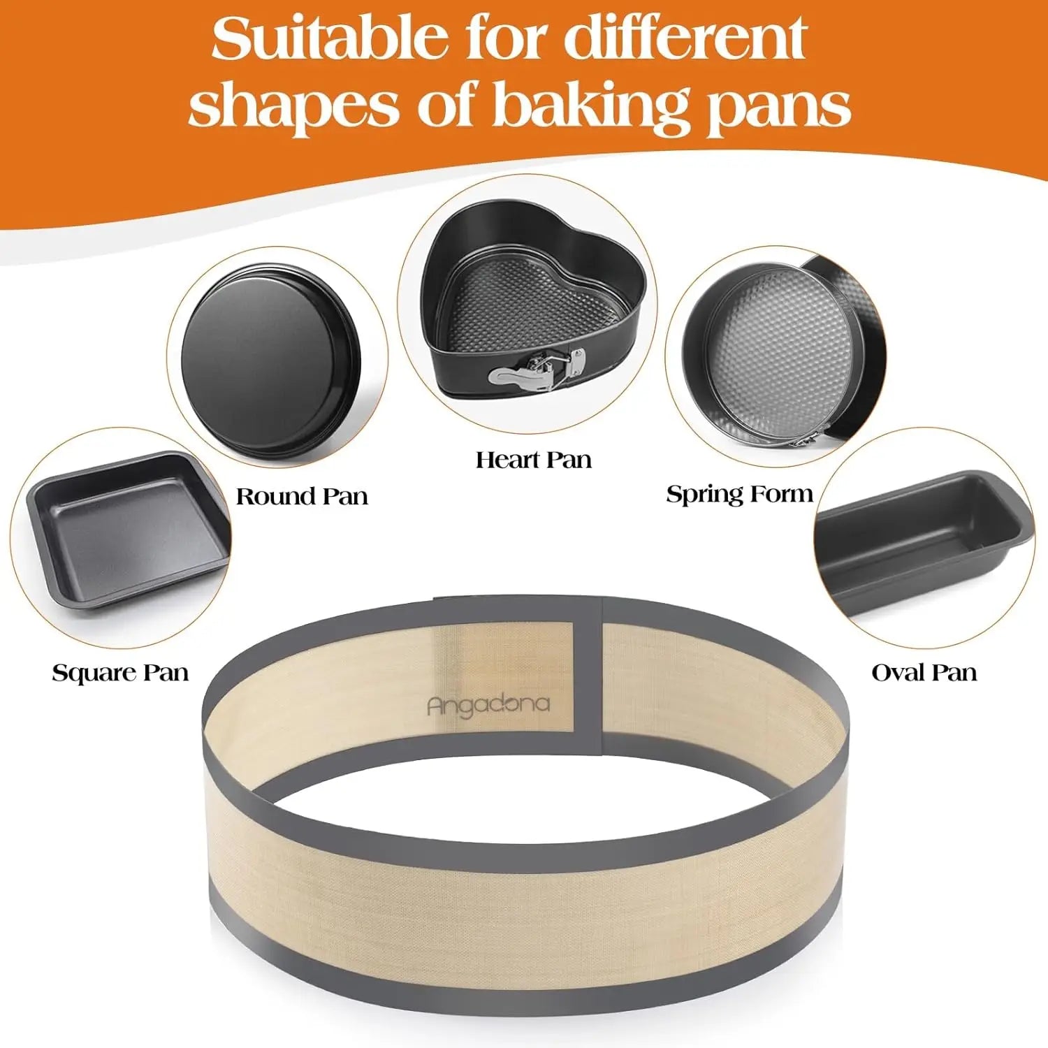 Detachable Baking Mat - Non-stick High-Temp Fiberglass Silicone, Cake Bread Liner Reusable Baking Pan Mat Kitchen Accessories