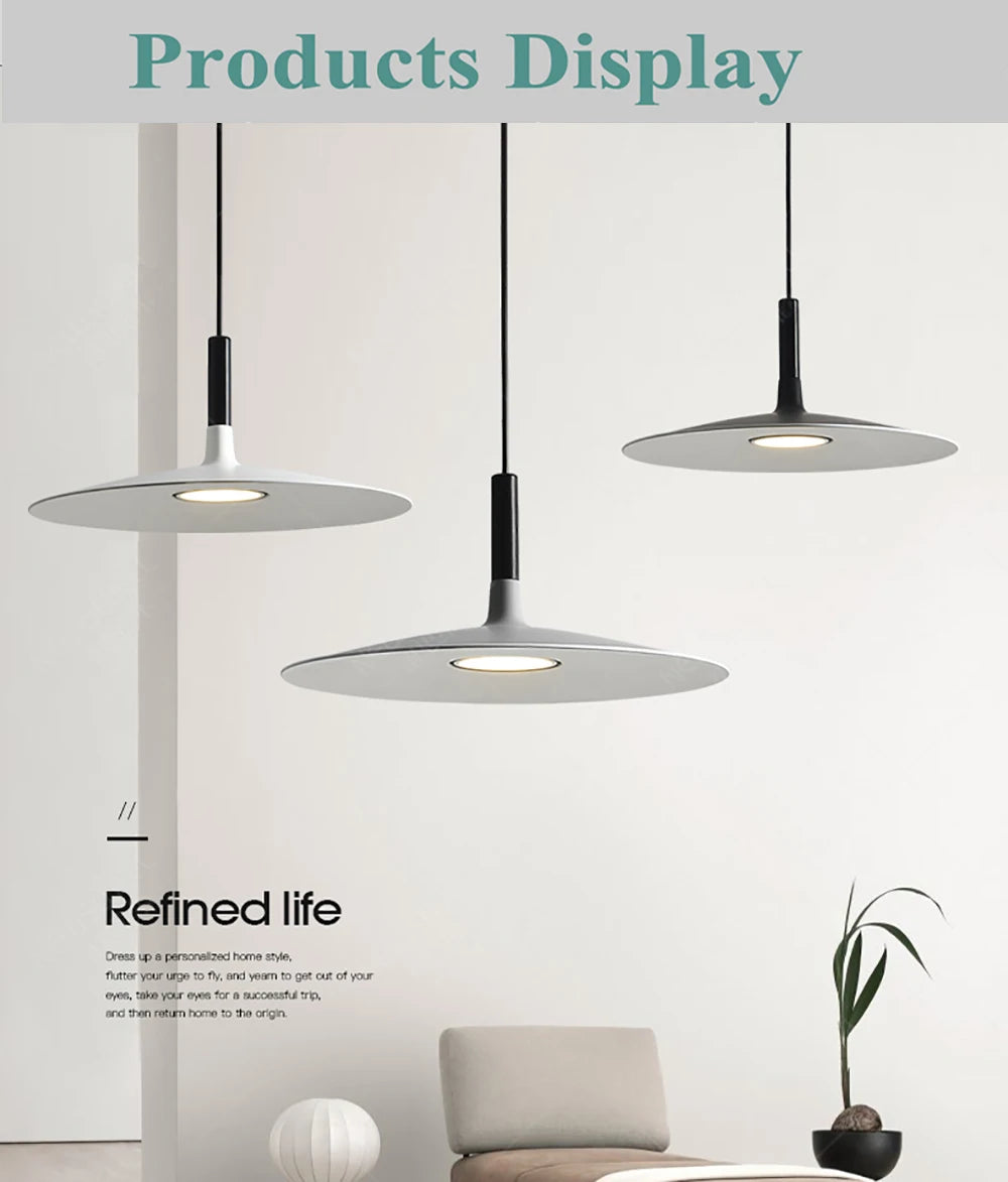 Modern Nordic Pendant Lights Minimalist Hanging Lamps Art Designer Metal LED Chandelier for Kitchen Living Bedroom Bar Decro