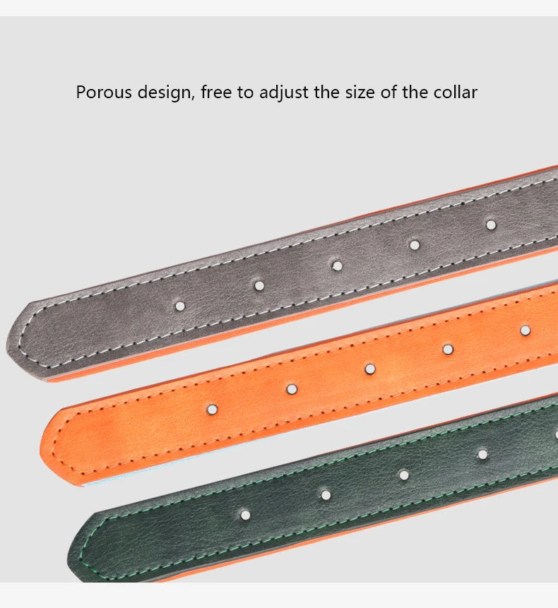 Leather Dog Collar Padded Pet Collars Adjustable Dog Collar Strong& Durable for Small Medium Dogs Pet Shop Bulldog Bull Terrier