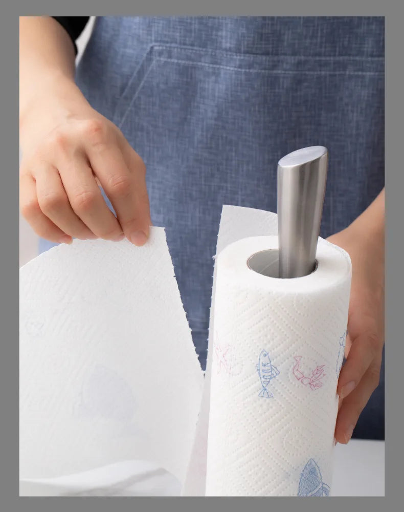 The Kitchen Vertical Tissue Holder Tissue Holder Restaurant Roll Paper Rack Stainless Steel Table Towel Holder Without Punching