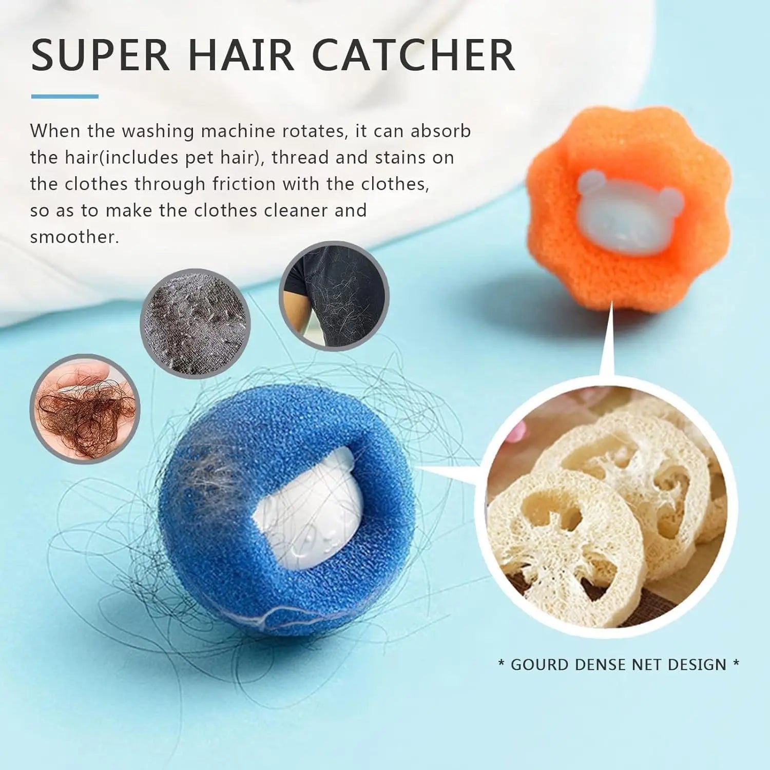 3-10 Pcs Reusable Laundry Balls Pet Hair Remover Washing Machine Lint Catcher Filter Balls Lint & Fur Remover for Clothes Home