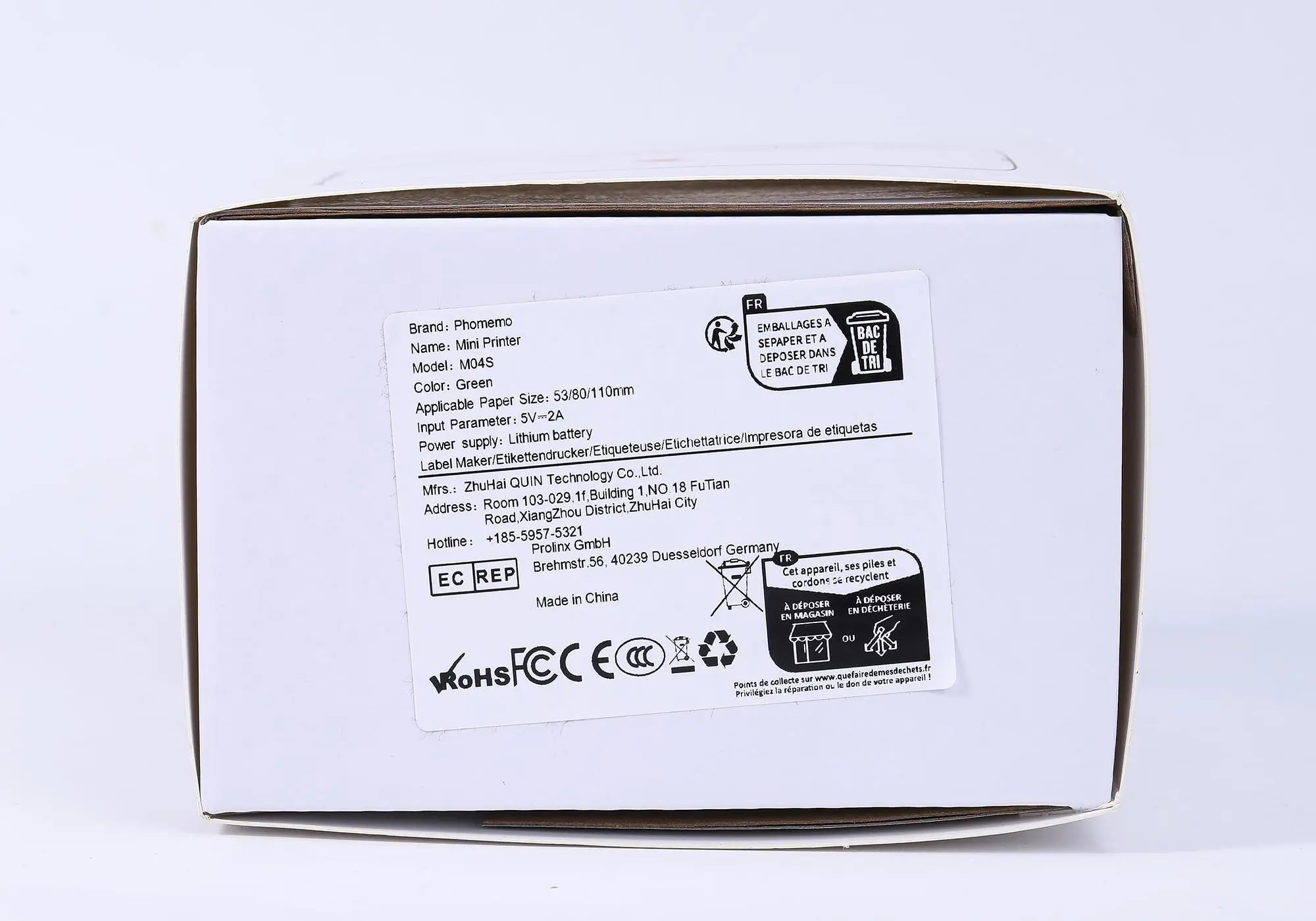 Phomemo M04S 110mm Portable Printer 304dpi Bluetooth Inkless Thermal Printer Support 53/80/110mm Thermal Paper for Mobile Phone