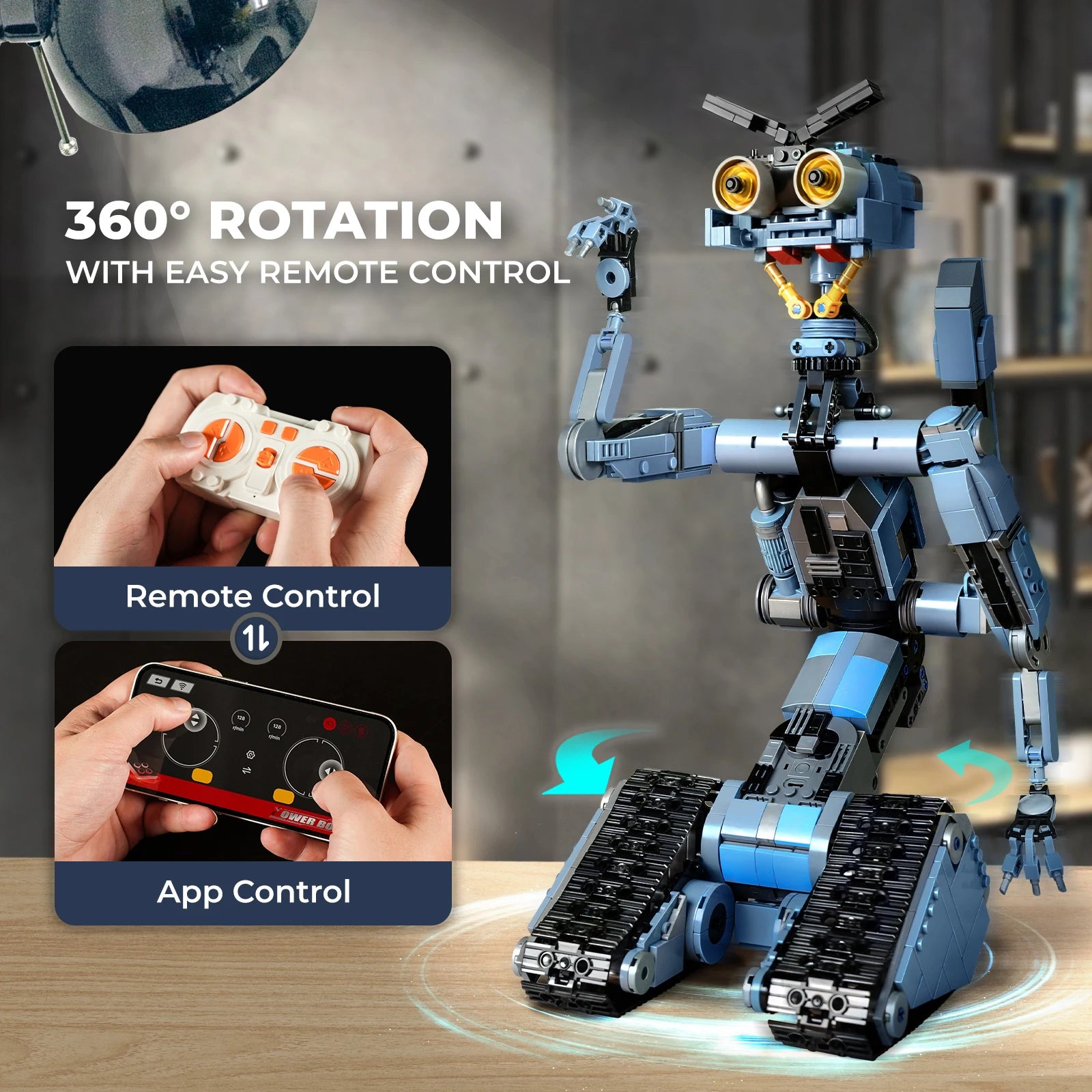 MOC High-Tech Military Mecha With Motor Johnnyed 5 Robot Building Block Set For Shorted-Circuit Toy Brick Children Birthday Gift