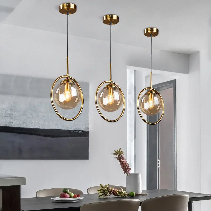 Modern Led Bedside Pendant Light Fixture Nordic Indoor Golden Iron Hanging Lamp Luminaire Kitchen Dining Room Home Decor Lights