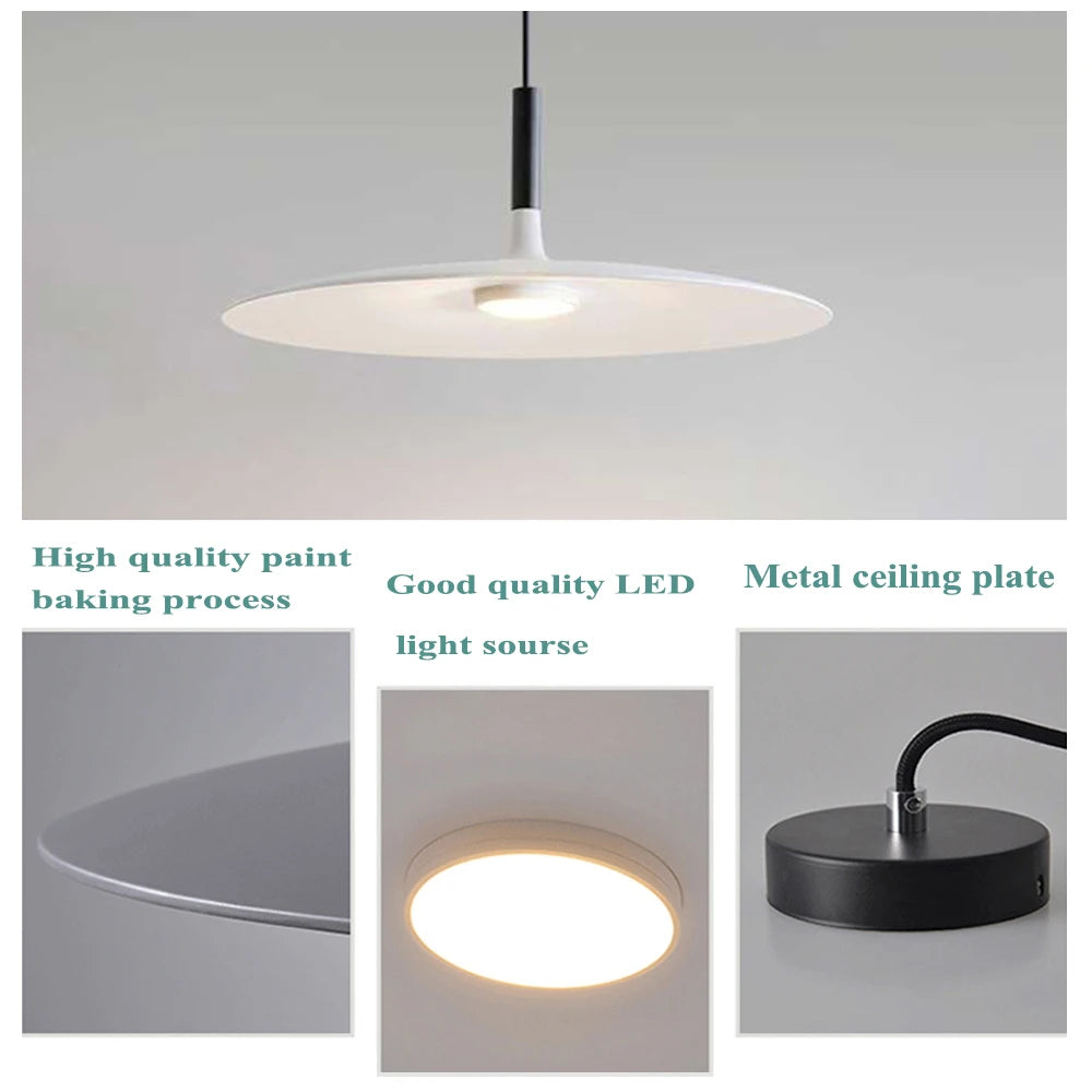 Modern Nordic Pendant Lights Minimalist Hanging Lamps Art Designer Metal LED Chandelier for Kitchen Living Bedroom Bar Decro