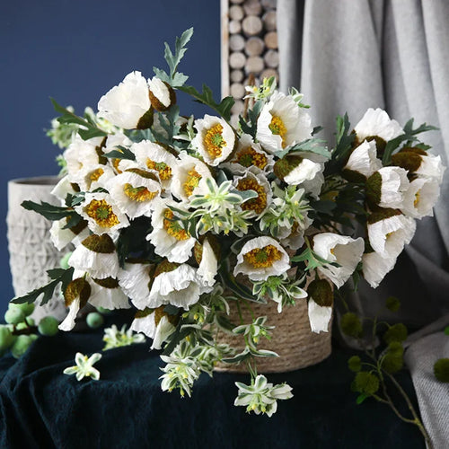 4Head Artificial Poppy Flower Wedding Home Decoration 46cm Flowers Home Decoration Hotel Homestay Home Decoration