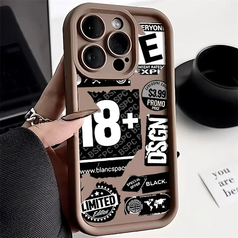 Soft TPU Silicone Phone Case For iPhone 11 12 13PROMAX 14 15 16PLUS 17AIR Shockproof Funda Cover