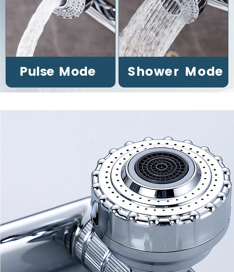 Stainless Steel Universal 1080° Rotary Faucet, Hot And Cold Water Faucet Double Outlet Mode, Suitable For Bathroom Kitchen Sink
