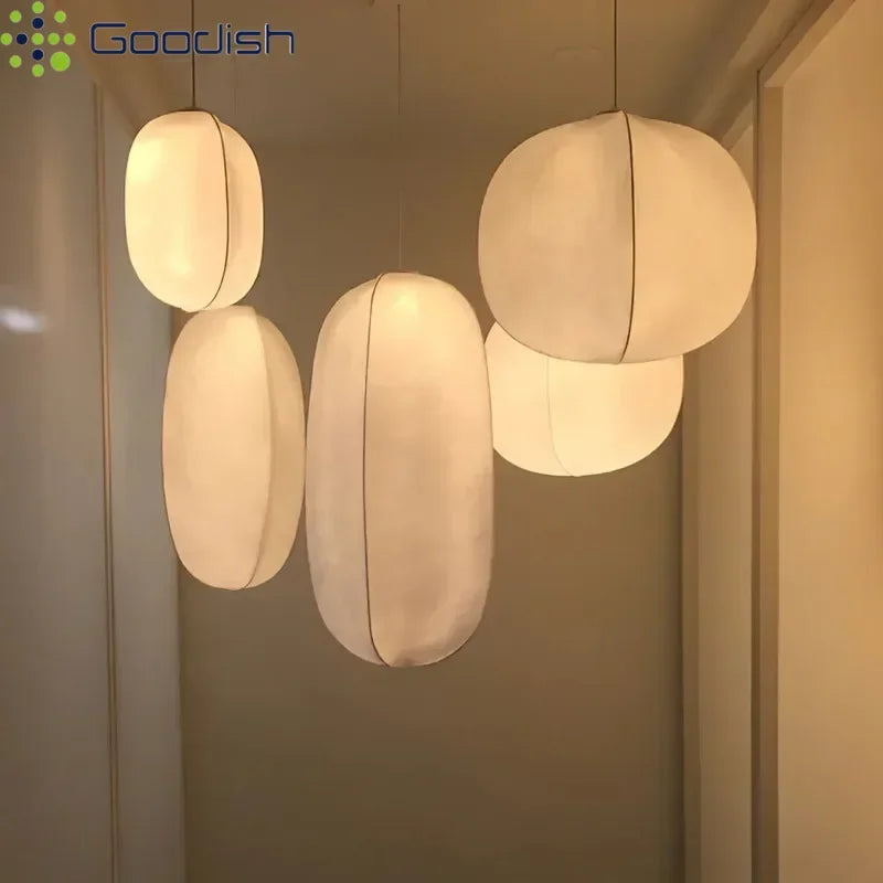 Vintage Industrial Art Cloth Fabric Paper LED Pendant Lights Creative Hand Knitted Lamps for Bedroom Home Decoration Chandelier