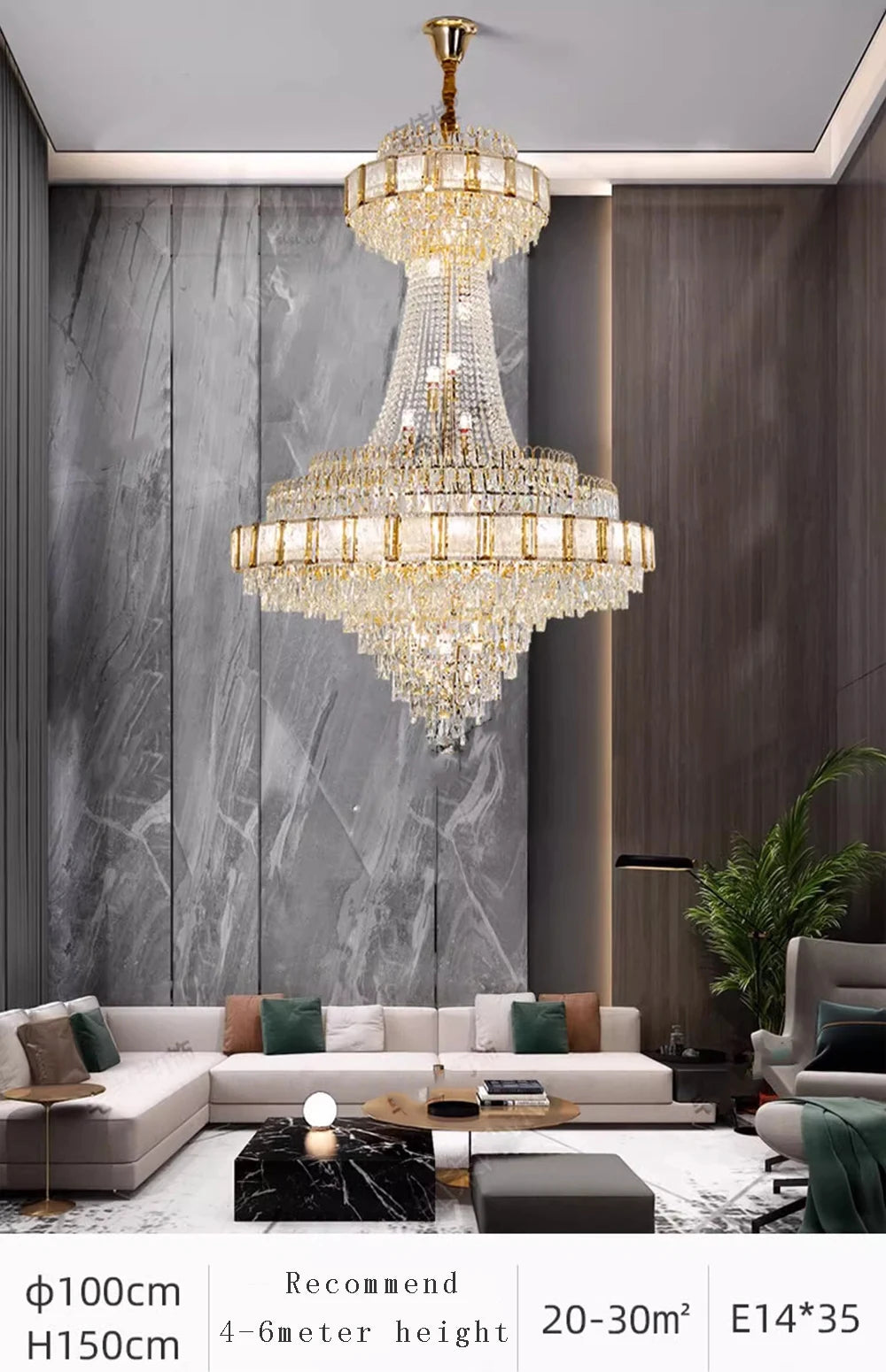 Cristal Lustres for Staircase Villa Duplex Chandelier Crystal Luxury Large Gold Nordic Home Decoration Led High-end Hanging Lamp