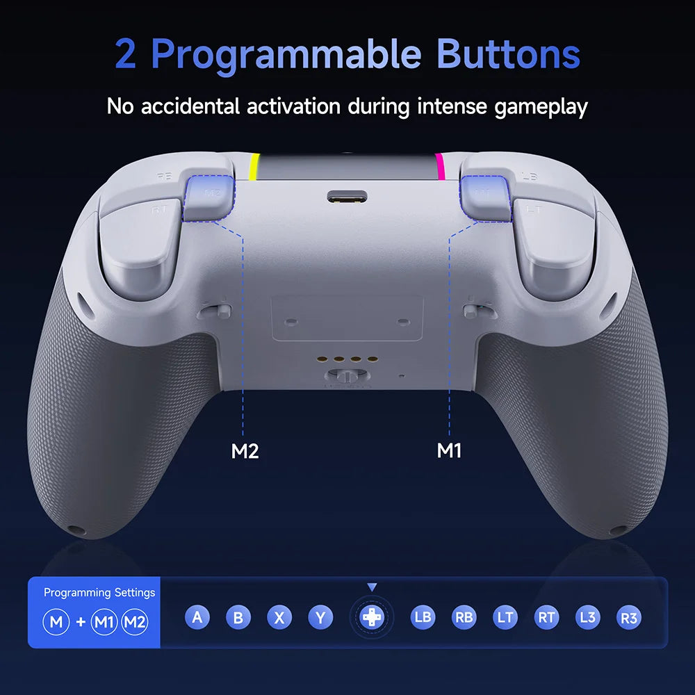 EasySMX X05Pro Wireless Controller with Charging Dock, Silent Buttons, 1000mAh Battery, 3-Mode for Switch/PC/Phone/Steam