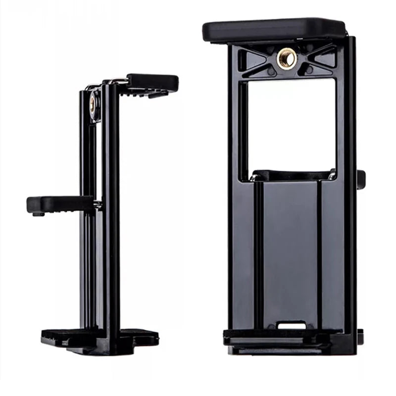 2 In 1 Universal Tablet Phone 1/4" Tripod Mount Clamp Holder Bracket Selfie Clip Stand
