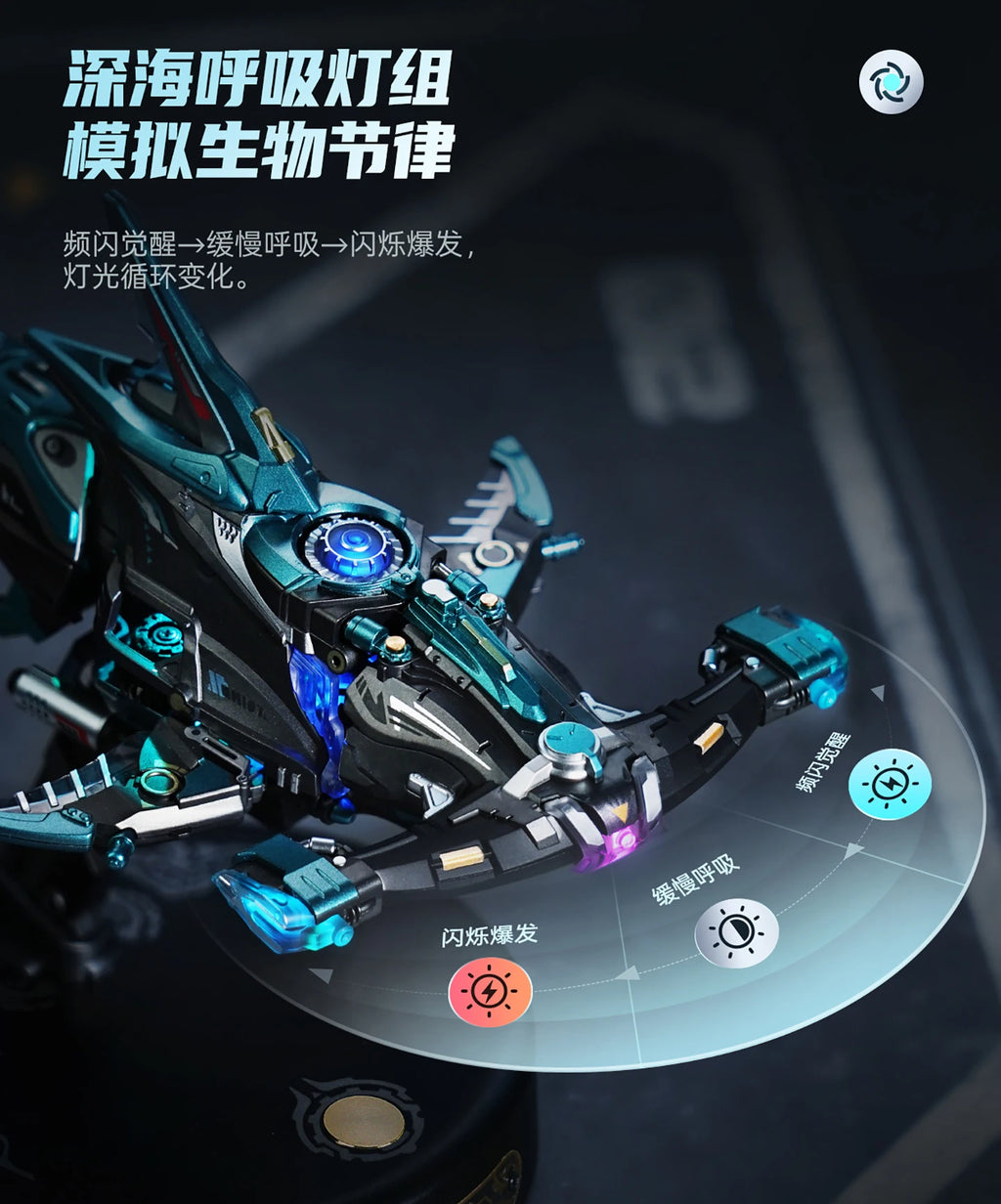 ROBOTIME Rokr Hammerhead Shark Model 3D Puzzle with Gear Drive Cool Tech Decor Unique Birthday Gift for Boys Men