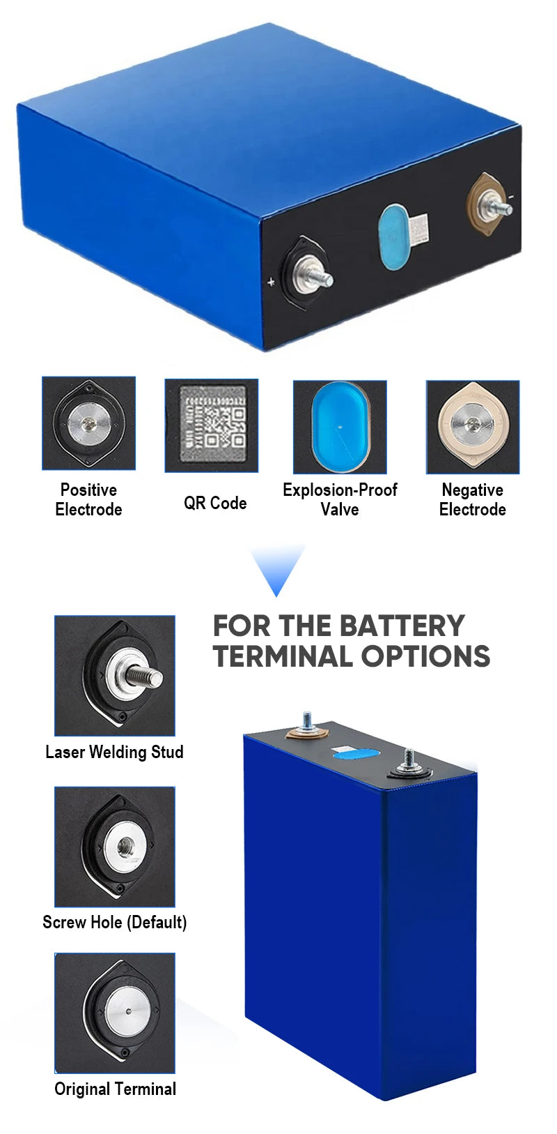 EU Hot Sale 280AH 304AH 314AH LiFePO4 Battery Grade A Rechargeable Cell Solar Home Storage EV Marine Boat Caravan EU VAT FREE