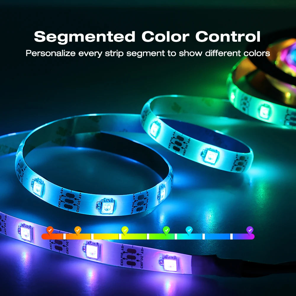 GLEDOPTO WLED Addressable RGB IC LED Strip Controller Smart App Control 800 ICs Home Tech LED Multi Dream Lighting Colorful ESP