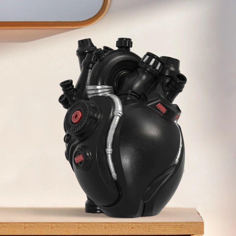 Home Decor Mechanical Heart Cardiac Vase Home Desktop Decoration Crafts Resin Home Flower Arrangement Decoration Ornaments