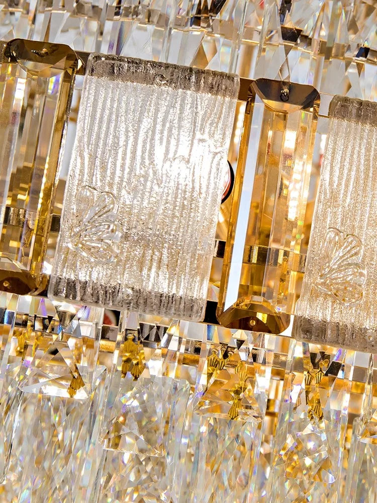 Cristal Lustres for Staircase Villa Duplex Chandelier Crystal Luxury Large Gold Nordic Home Decoration Led High-end Hanging Lamp